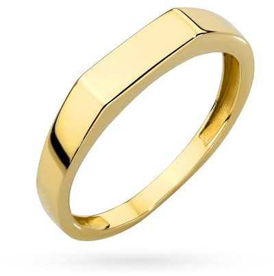 MARKO Damen Siegelring Gold 333 Echtgold, schlichter Goldring aus 8 Karat Gelbgold, minimalistischer Ring mit glatter Fläche, eleganter Schmuck für Damen, Geschenkidee