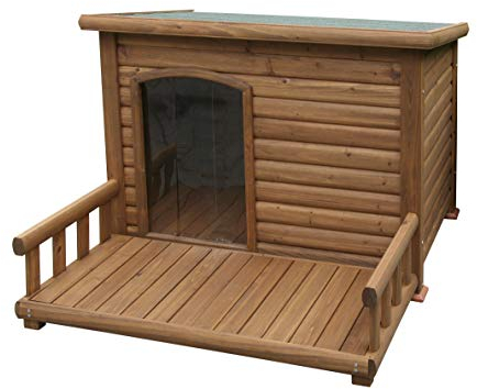 Hundehütte mit Terrasse 113 x 127 x 83 cm