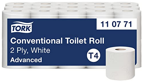 Tork Papier Toilette Rouleau traditionnel blanc T4, Advanced, 2 plis, 30 x 400 feuilles, 110771