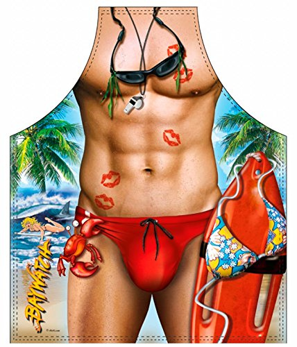 Pfiffig-Wohnen Grill - Koch Schürze - Baywatch Macho Mann