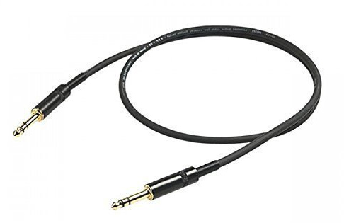 PROEL CHL140LU5 - Cavo audio professionale bilanciato stereo con connettori Jack Mono Maschio Dritto 6.3 a Jack Mono Maschio Dritto 6.3, 5mt, Nero