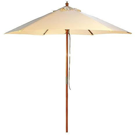 BrackenStyle Wooden Centre Pole Garden Parasol – Machine Washable UV Blocking Outdoor Umbrella for Patio Use