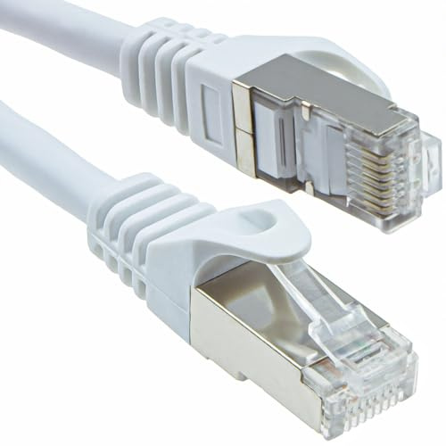 kenable Cat6A SSTP Shielded Network Cable RJ45 Snagless Ethernet Patch Lead 10 Gigabit 2m White