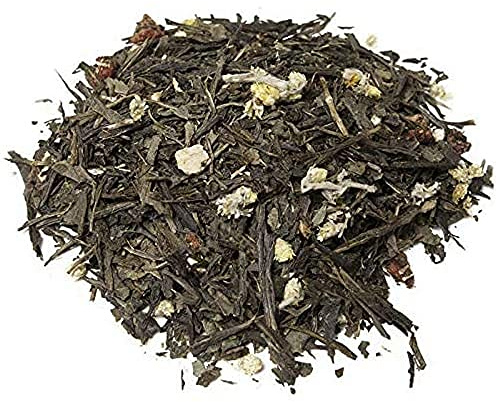 Aromas de Té - Té Verde Flor de Azahar con Cáscara de Naranja y Fresa Liofilizada/Green Tea a Granel, 100 gr.