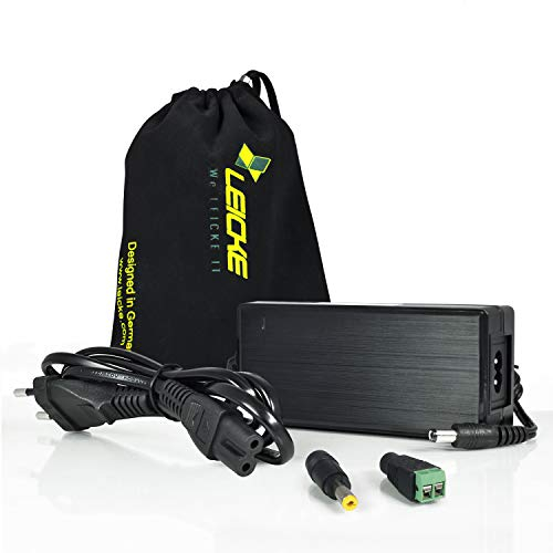 LEICKE Fuente de alimentación 12V 6A / 5A 72W | 3 Clavijas 5,5 * 2,5 mm, Conector Luces LED | Compatible con HifiBerry AMP y AMP 2 LCD TFT, Tiras LED, NAS, Discos Duros externos, Pico PSU | TÜV