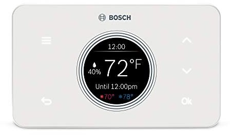Bosch Thermotechnology BCC50 Wi-Fi Thermostat-Works with Alexa and Google Assistant, All-in-One, Touch Screen, Safety Control, Smart Home, White