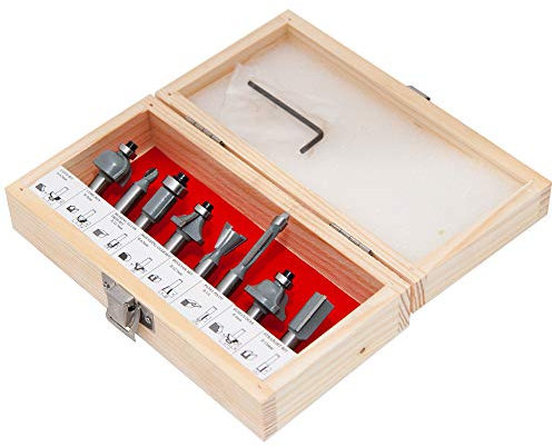 Fräser Set Hartmetall Schaft 8 mm Box Holzbearbeitung Oberfräse Zubehör 2 bis 24 tlg (4. HM-Fräser Set 8 tlg.)