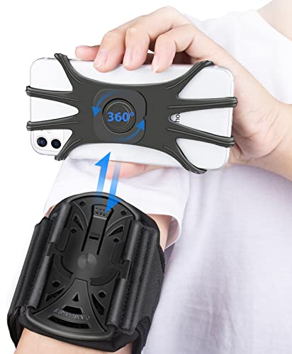 HLOMOM Handytasche Arm Joggen, Abnehmbares Handy Sportarmband Um 360° drehbarer Universal-Handyhalter, Kompatibel Mit Allen 4-6,5-Zoll-Smartphones, Ideal Zum Laufen Tragen Usw