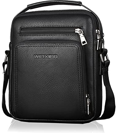 Naudamp Herren Umhängetasche Leder Umhängetasche Lässige wasserdichte Tasche Outdoor Sport Reise Handtasche