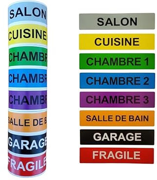 Etiquettes autocollantes demenagement - Étiquettes Adhésives pour Carton, permettant d'identifier les Cartons- Autocollant déménagement - Kit déménagement-cartons déménagement