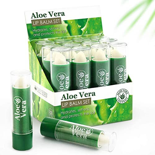 Beauty4Britain 36 x Balsamo Labbra Aloe Vera Formato Intero 3 Scatole x 12 pz Vendita all'Ingrosso Unisex