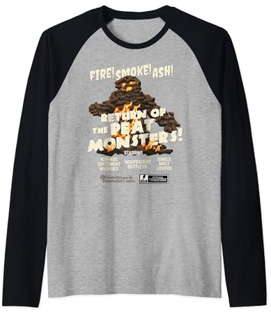 Whisky Design Peat Monster Vintage Film Poster Whisky Raglan Baseball Tee
