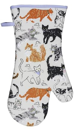 Ulster Weavers - Feisty Cats Gauntlet Oven Glove (37 x 20cm) - 100% Cotton - 1 Piece - Cat & Leopard Print Oven Glove Heat Resistant - Leopard Oven Glove - Kitchen Accessories - Cat Lovers Gifts