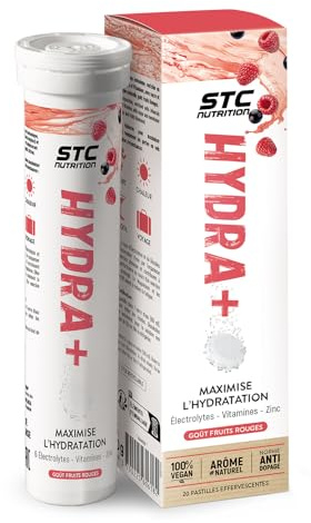 STC NUTRITION - Hydra+ Beerengeschmack - Zubereitung für isotonisches Getränk, angereichert mit Mineralien (Elektrolyten) und Vitaminen - 20 Brausetabletten