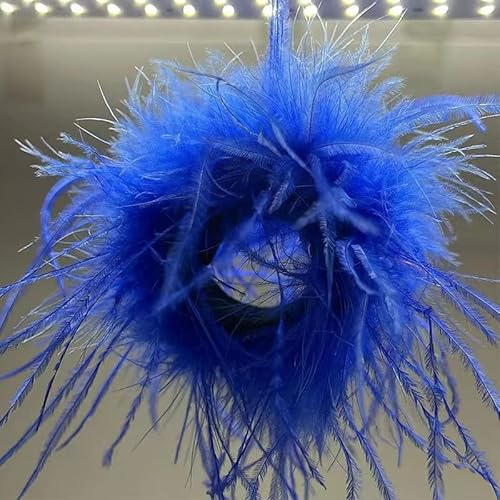 2 stycken damfjädermanschetter, elegant strutsfjäder manschetter handledsärmar fjäder armband hårsmycke pälsarmband för kvinnor flickor hårtillbehör festtillbehör halloweenkostym blå
