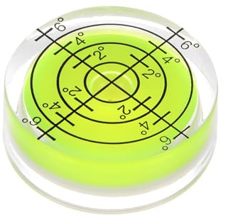 QUARKZMAN Niveau à Bulle Rond 32x12mm Mini Niveaux à Bulle Circulaires Lime | pour Nivellement Trépied d'Appareil Photo Télescope Atelier Tourne-Disque Images Cadre