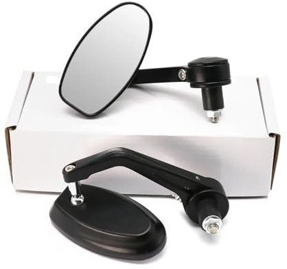 Lenkerendenspiegel Universal 2 Teile/para Motorrad Rückspiegel Runde 7/8 Lenker Ende Faltbare Motorrad Seite Spiegel Für Suzuki Motorrad Rückspiegel(Oval black)