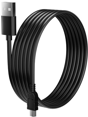 pluX 1m Long High Speed USB 2.0 Type A to Mini-B Cable, Mini Black Cable - 1 Metre