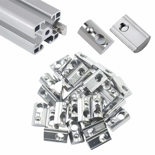 DAYALO 60 Stück Nutensteine M8 mit kugel Nut 8, 40-Serie M8 Aluprofil 40x40 Kohlenstoffstahl, T Nutsteine Schrauben Set für Alu Profil, Europanorm