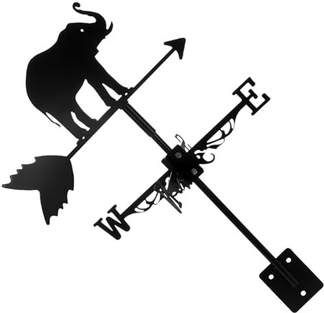 IWOWHERO 1satz Wetterfahne Elefant Für Garten Metall Windrichtungsanzeiger Dekorative Dachmontage Stabil Und Langlebig Für Außendekoration Und Gartenpflege
