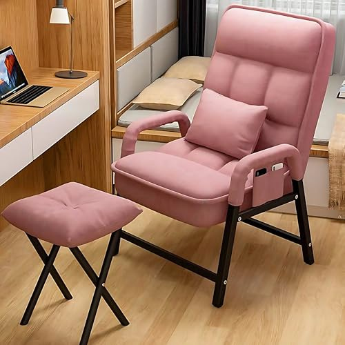 WaaYb Sofá Cama Convertible, sillón Plegable para el Suelo, sillón Interior con otomana, cómodo sofá de Lectura con Bolsillos Laterales para Dormitorio, Sala de Estar Pink