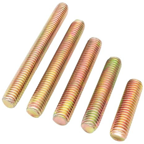 Qrity 10 Stück Gewindestange, M8 x 50 mm Vollgewindestange Rechtsgewinde, Gewindestifte Gewindebolzen Vollgewindestange für Ankerbolzen, Klemmen