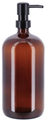 Tendance - Dosificador de jabón de Cristal Negro Mate 1l- ámbar
