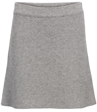 Objviola Mw Re kort stickad kjol Noos, Medium grå melerad, S