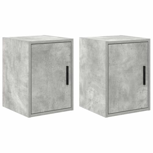 vidaXL Armoires murales de garage 2 pcs gris béton bois d'ingénierie, armoire, placard mural de garage, armoire à outils murale