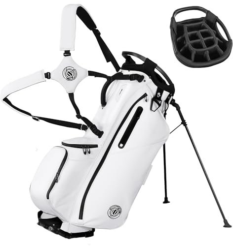 Shopsource 14 Way Golf Stand Bag, Lightweight Golf Bag with Stand for Men Women, Standing Golf Club Bags with Padded Ergonomic Double Strap, Full Length Dividers, Multiple Pockets, Rain Hood