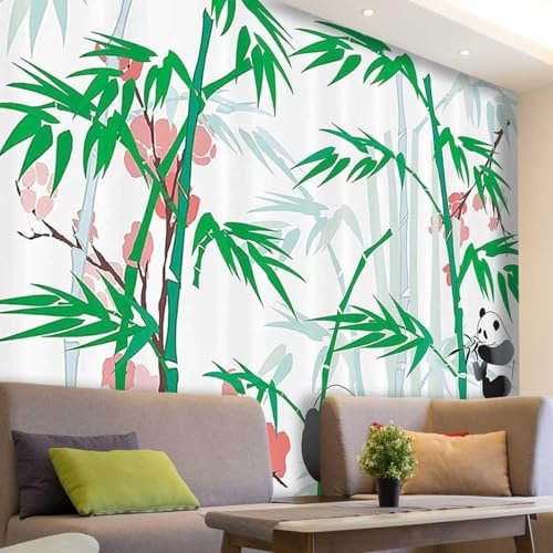 Fotomurales Decorativos Pared Chino 200x140 cm Papel Pintado Tejido No Tejido Flores de Bambú Fotomural 3D Mural Paredes Papel Tapiz Decoración Salón o Dormitorio a.7882