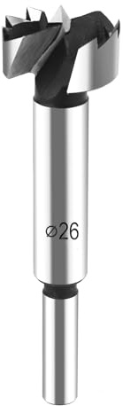 HPHOPE 26mm Forstner Bit, Forstner Drill Bit 26mm for Wood, Round Shank Drill