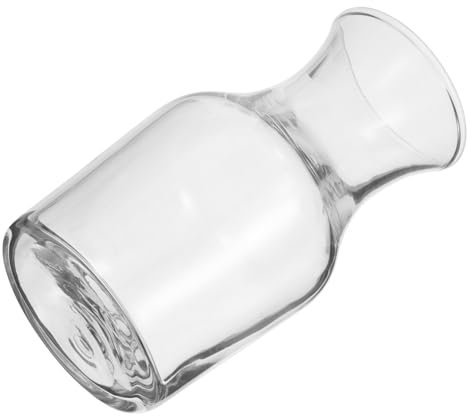 MOKKHNB Caraffa Mini Decanter per Vino in Vetro Trasparente Bocca Piatta Caraffa di Vetro Personale per Vino Riso e Prugne per Servizio Individuale a Casa e Ristorante