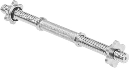 Gerade Langhantelstange kurz für Kurzhanteln, Gewinde, Klemmen, 40cm, 25mm, Rebel