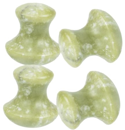 Homoyoyo 4stücke Pilzform-gua-sha-massagestein aus Jade für Gesichtspflege Hautpflege-tool zum Massieren von Augen Gesicht und Hals Tragbares Beauty-werkzeug für Spa-wellness zu Hause
