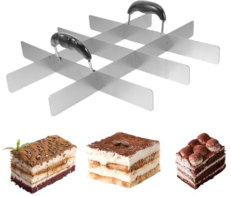 Cortadores Cuadrados Para Repostería - Acero Inoxidable Divisor De Pastel Cuadrado Con Mango,Utensilios De Servir Para Cortar Pastel Arroz Flan Fondant | Para Hogar Cumpleaños Hornear Y Picnic