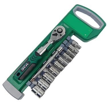AYJYZHIAG 1/4 und 3/8 Ratschen-Steckschlüsselsatz, Kombinations-Motorrad- Autoreparatur-Handwerkzeug, Schraubenschlüssel-Einsätze, Köpfe, Autoreparaturset(3-8inch 21pcs)