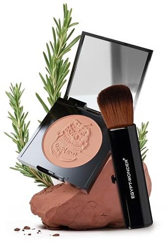 EGYPT-WONDER® Make-Up Compact Matt Puder - 10g Set mit Pinsel- Das Original seit 1980 für den perfekten Teint I Mineral Powder für jeden Hauttyp I Beauty cream Make Up Powder