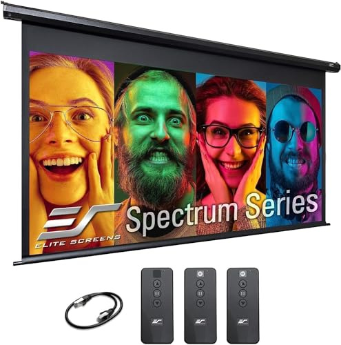 Elite Screens 90 Spectrum Electric Motorized Projector Screen with Multi Aspect Ratio Function Diag 16:10 & 87-inch Diag 16:9, Home Theater 8K/4K Ultra HD Ready Projection