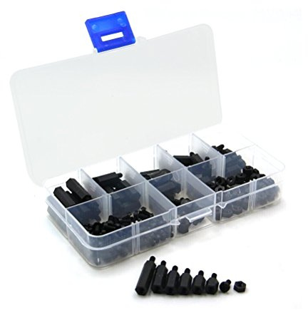 WINOMO 300pcs M3 Nylon entretoises hexagonales vis écrou Stand-Off en Plastique Accessoires Assortiment Kit