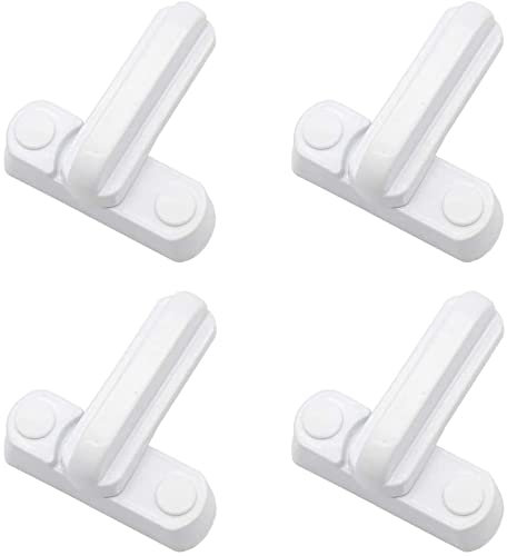 Lot de 4 ou 8 poignées de porte Reelva - Châssis + vis de montage - En PVC et uPVC (Polychlorure de vinyle non plastifié) - Poignées de sécurité blanches