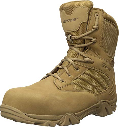 Bates mens Gx-8 Waterproof Composite Toe Side Zip Work Boot, Coyote, 9 US