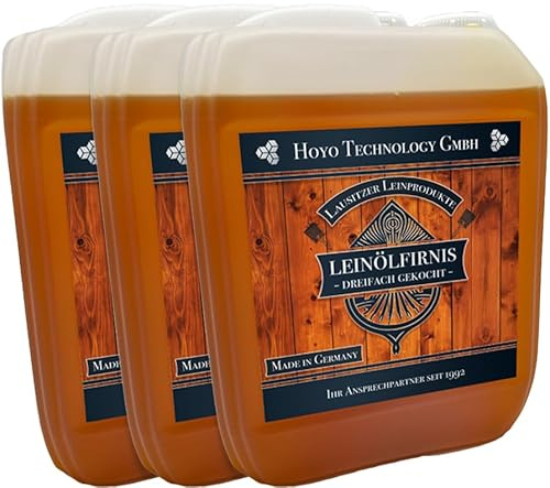 Leinölfirnis 15 Liter Leinöl Firnis (3 x 5 Liter) Lausitzer Holzschutz dreifach gekocht und harzfrei