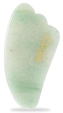 Green People Gua Sha, Rodillo de Jade - Herramienta de Masaje Facial y Drenaje Linfático - Apta Para Piel Sensible