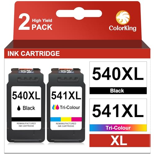 ColorKing Cartuchos PG-540XL CL-541XL Compatible para Canon 540 541 XL