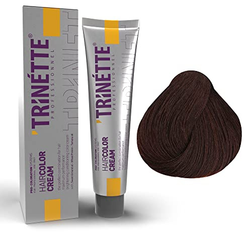 Trinette Professionelle No 5.4 Kastanien-Kupfer Permanente Haarfarbe Creme 100 ml – Intensive Kupferfarbe, Leuchtende Rottöne, Hohe Deckkraft, Langanhaltend