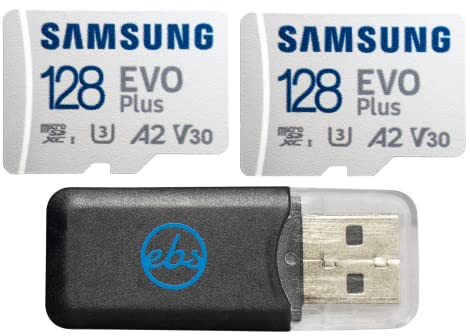 Samsung Micro EVO Plus 128GB Card (2 Pack) Works with GoPro Hero 10 Black Bone, Hero 11, Hero 11 Mini Action Cam (MB-MC128KA) C10 U3 A2 4K Bundle with 1 Everything But Stromboli MicroSDXC Card Reader