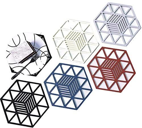 WUBAYI Tapis de cuisson en silicone 5 pièces anti-brûlure