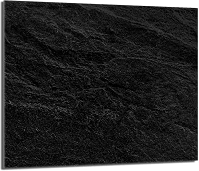 Herdabdeckplatte 60x52 Einteilig Glas Elektroherd Induktion Herdschutz Spritzschutz Glasplatte Deko Schneidebrett, Schiefer Schwarz