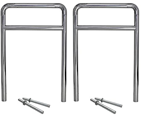 2x TRUTZHOLM Fahrradanlehnbügel Fahrradständer Anlehnständer mit Knierohr 118 x 78 cm aus Edelstahl zum Einbetonieren